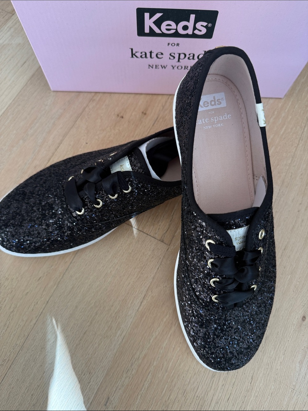 Keds x Kate spade Black Glitter Keds Sneakers